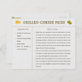 Carte Recette Fromage Grillé Fries Thanksgiving Fo (Devant / Derrière)