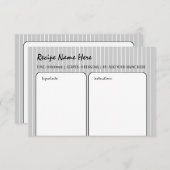 Carte Recette Grille Blanche (Devant / Derrière)