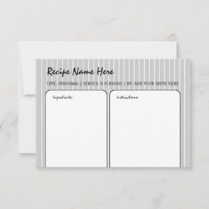 Carte Recette Grille Blanche