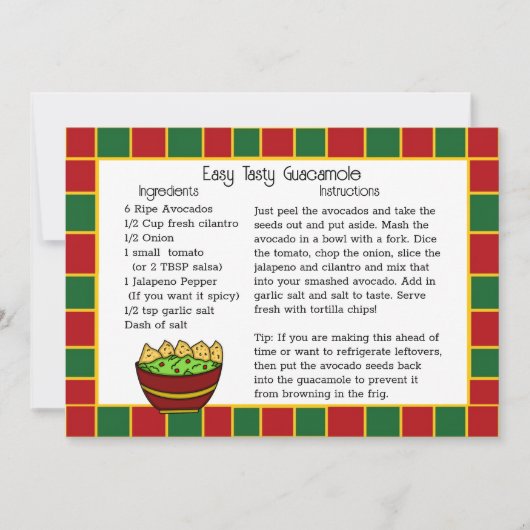 Carte Recette Guacamole (Devant)