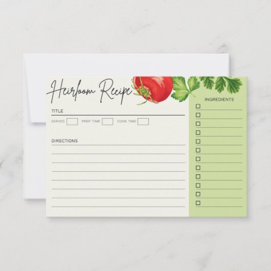 Carte Recette Heirloom (Devant)