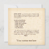 Carte Recette Herbes Italiennes (Dos)