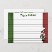 Carte Recette italienne stylée (Devant / Derrière)