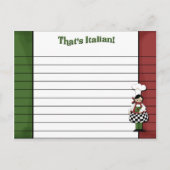 Carte Recette italienne stylée (Devant)