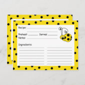 Carte Recette Jaune Itty Bitty Ladybug (Devant / Derrière)