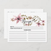 Carte Recette Jolie Fleurs violettes (Devant / Derrière)