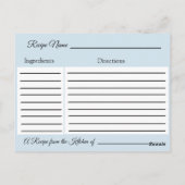 Carte Recette mariage bleu Mandala & or (Dos)