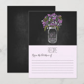 Carte Recette Mason Jar Purple Flowers (Devant / Derrière)