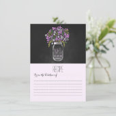 Carte Recette Mason Jar Purple Flowers (Debout devant)