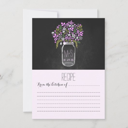 Carte Recette Mason Jar Purple Flowers (Devant)