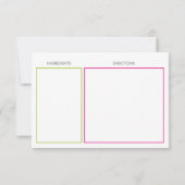 Carte Recette mignonne et colorée (Dos)