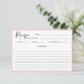 Carte Recette moderne simple rose (Debout devant)