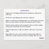 Carte Recette Muffins aux bleuets (Dos)