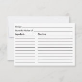 Carte Recette nuptiale en bois rustique et dentelle (Dos)