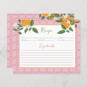 Carte Recette Orange et Carreaux | Décor de cuisin (Devant / Derrière)