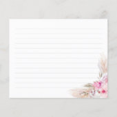 Carte Recette Pampas Grass and Pink Tropical Flowe (Dos)