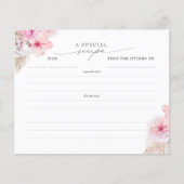 Carte Recette Pampas Grass and Pink Tropical Flowe (Devant)