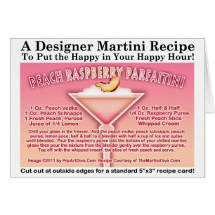 Carte Recette Parfait Martini de Framboise de Pêch