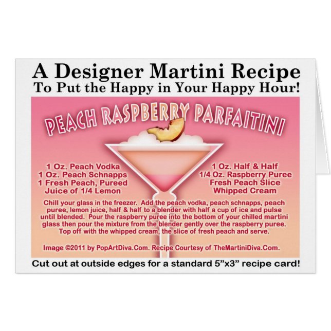 Carte Recette Parfait Martini de Framboise de Pêch (Devant horizontal)