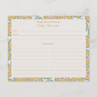 Carte Recette personnalisée Retro Boho Mandala
