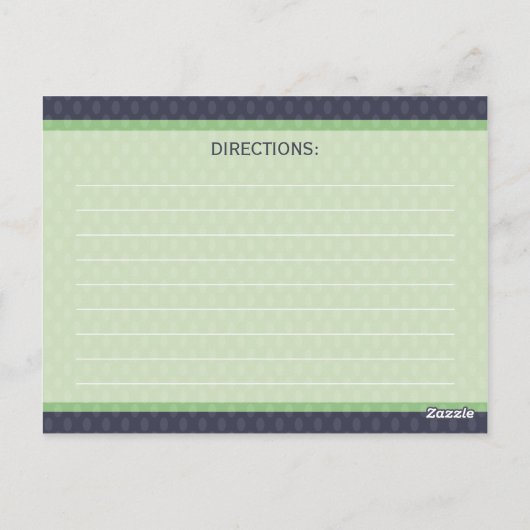 Carte Recette Photo Ovals Retro - Moss (Dos)