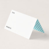 Carte Recette Plat Potluck Polka Blanc Turquoise (Dos)