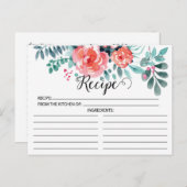 Carte Recette Plutôt Rose Floral (Devant / Derrière)
