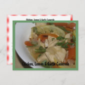 Carte Recette Poulet, Citron & Ail Casserole Recet (Devant / Derrière)