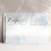 Carte Recette pour Fête des mariées Bleue sur Clou