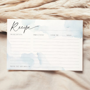 Carte Recette pour Fête des mariées Bleue sur Clou