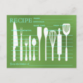 Carte Recette Retro Chalkboard Vert Outils de cuis (Devant)