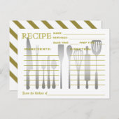 Carte Recette Rétro Gravé Vert (Devant / Derrière)