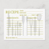 Carte Recette Rétro Gravé Vert (Devant)