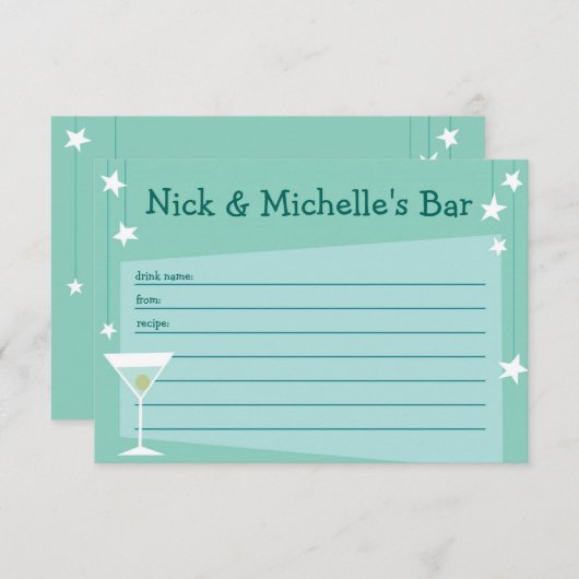 Carte Recette Retro Inspiré (Devant / Derrière)