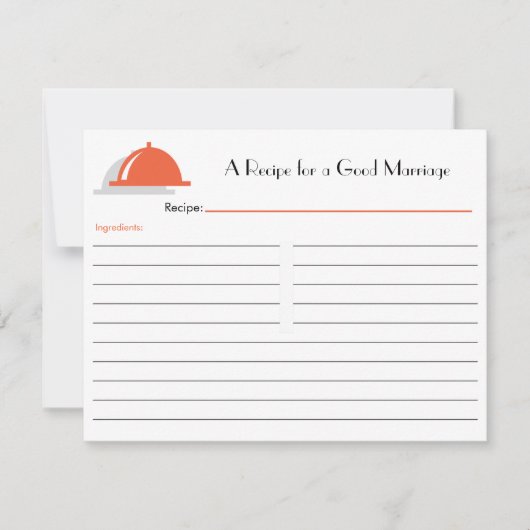 Carte Recette Rétro - Orange (Devant)