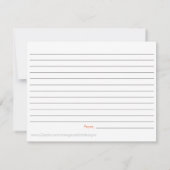 Carte Recette Rétro - Orange (Dos)