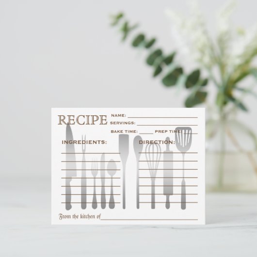 Carte Recette Rétro triée (Debout devant)