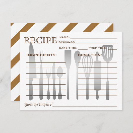 Carte Recette Rétro triée (Devant / Derrière)