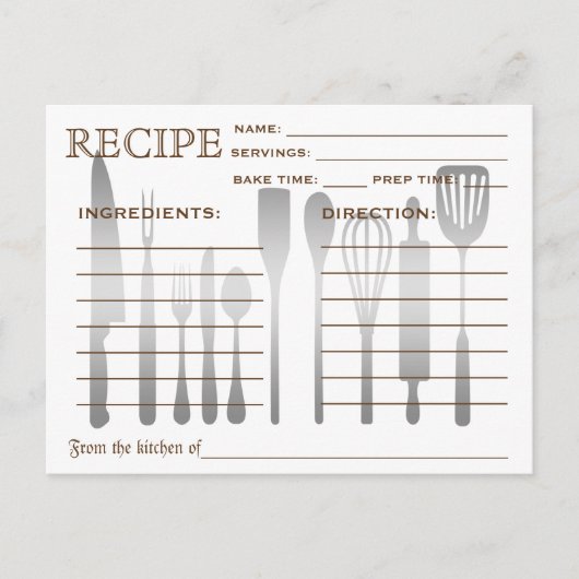 Carte Recette Rétro triée (Devant)