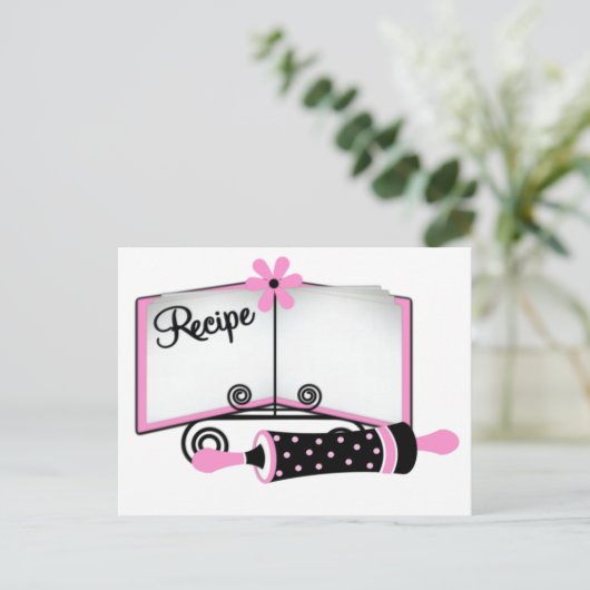Carte Recette rose et noire (Debout devant)