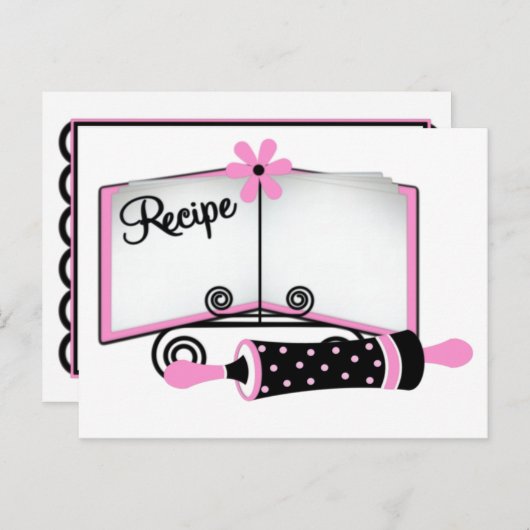 Carte Recette rose et noire (Devant / Derrière)