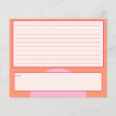 Carte Recette rose et orange (Dos)