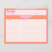 Carte Recette rose et orange (Devant)