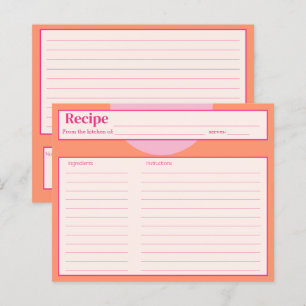 Carte Recette rose et orange
