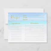 Carte Recette scène de plage océan bleu  (Devant)