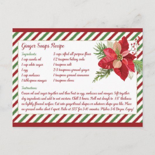 Carte Recette Snaps Gingembre Cute (Devant)