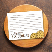 Carte Recettes Cute Baking Chocolate Chip Cookie