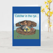 Carte Receveur de baseball dans les champs (Fleur jaune)