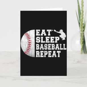 Carte Receveur de baseball Manger Dormir Répéter Jeuness