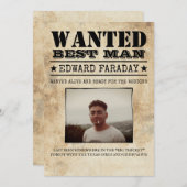 Carte Recherché Best Man Groomsman Funny Photo Propositi (Devant / Derrière)